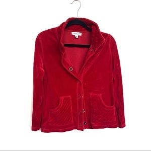 COLDWATER CREEK, Red Cardigan w/ Pockets Sz:M